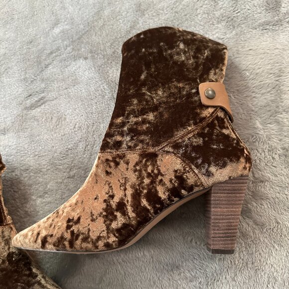Free People Crushed Velvet Moonlight Ankle Boots Booties 41 US 9.5 10 - Picture 4 of 8